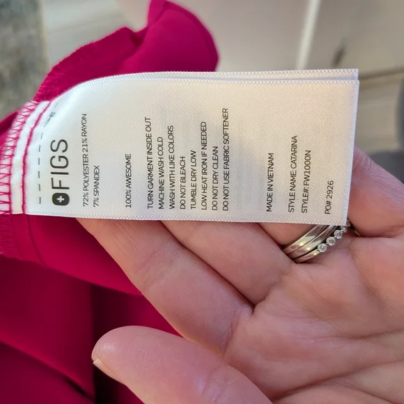 Figs Raspberry Scrub Set Xs - Picture 4 of 6